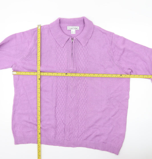 Womens UK Size 26 Collection L Purple Full Zip Jumper