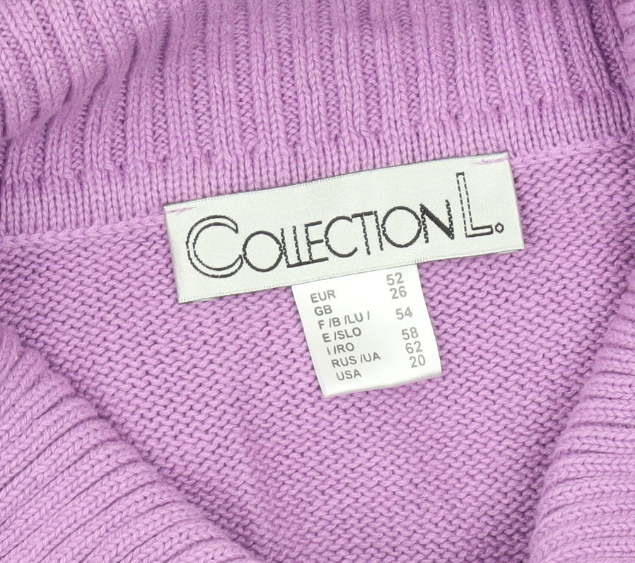 Womens UK Size 26 Collection L Purple Full Zip Jumper