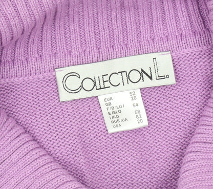 Womens UK Size 26 Collection L Purple Full Zip Jumper