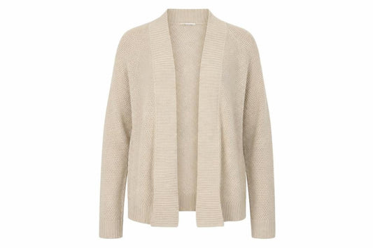 Coldwater Creek Women’s Beige Open-Knit Cardigan Size 14