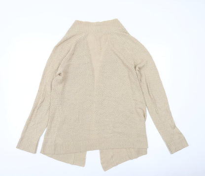 Coldwater Creek Women’s Beige Open-Knit Cardigan Size 14