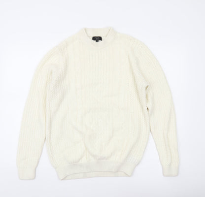 Next Men’s Ivory Cable-Knit Wool Blend Jumper Size M