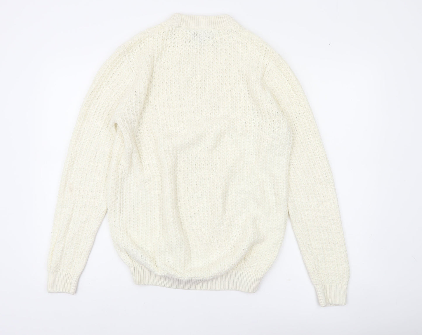 Next Men’s Ivory Cable-Knit Wool Blend Jumper Size M