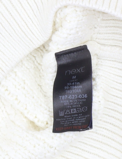 Next Men’s Ivory Cable-Knit Wool Blend Jumper Size M