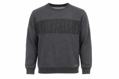 Common People Men’s Grey Pullover Sweatshirt M Cable Knit Panel