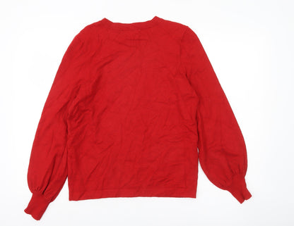 Jasper Conran Women’s Red Crew Neck Pullover Jumper Size 14