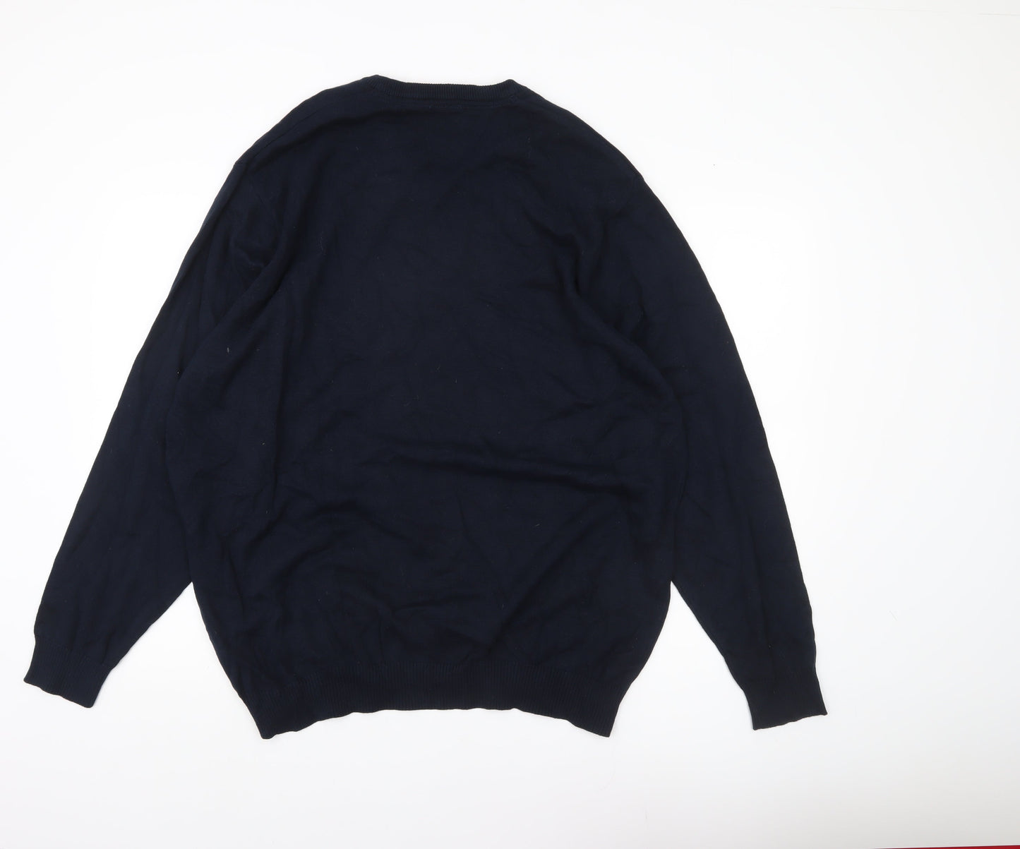 Cotton Traders Men’s Navy Blue 3XL V-Neck Cotton Jumper