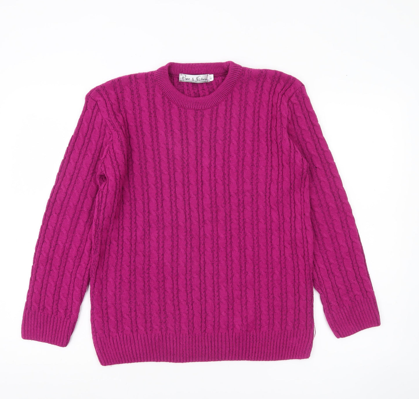Womens UK Size 2 Pure & Natural Purple Pullover Jumper