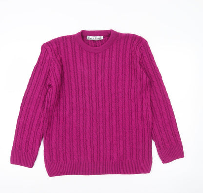 Womens UK Size 2 Pure & Natural Purple Pullover Jumper