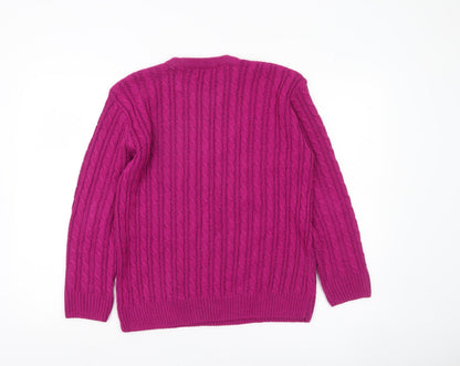 Womens UK Size 2 Pure & Natural Purple Pullover Jumper