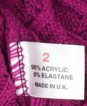 Womens UK Size 2 Pure & Natural Purple Pullover Jumper