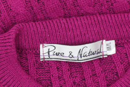 Womens UK Size 2 Pure & Natural Purple Pullover Jumper