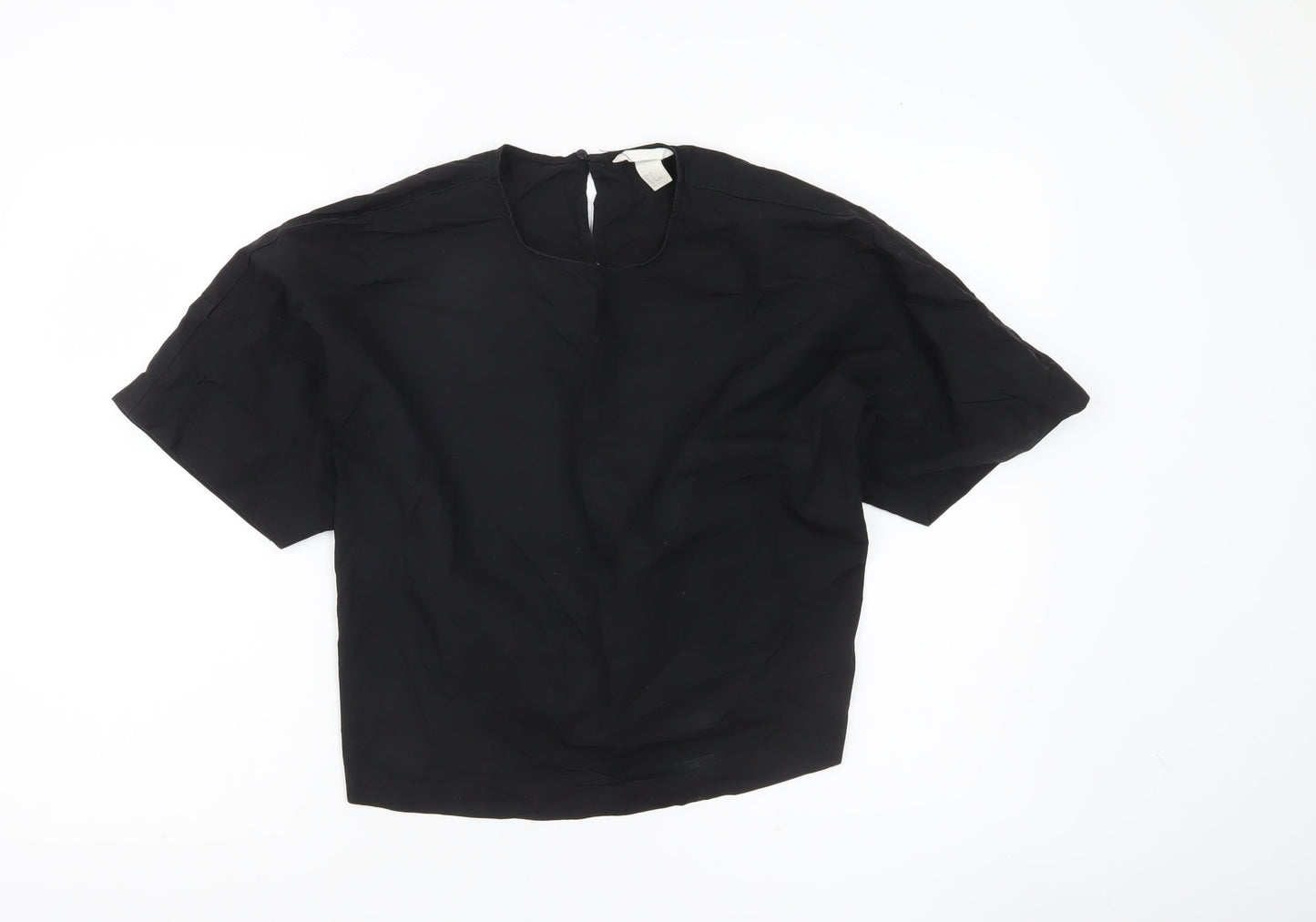 Womens UK Size 10 H&M Black Basic Blouse