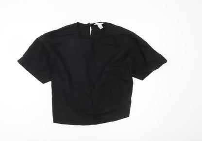 Womens UK Size 10 H&M Black Basic Blouse