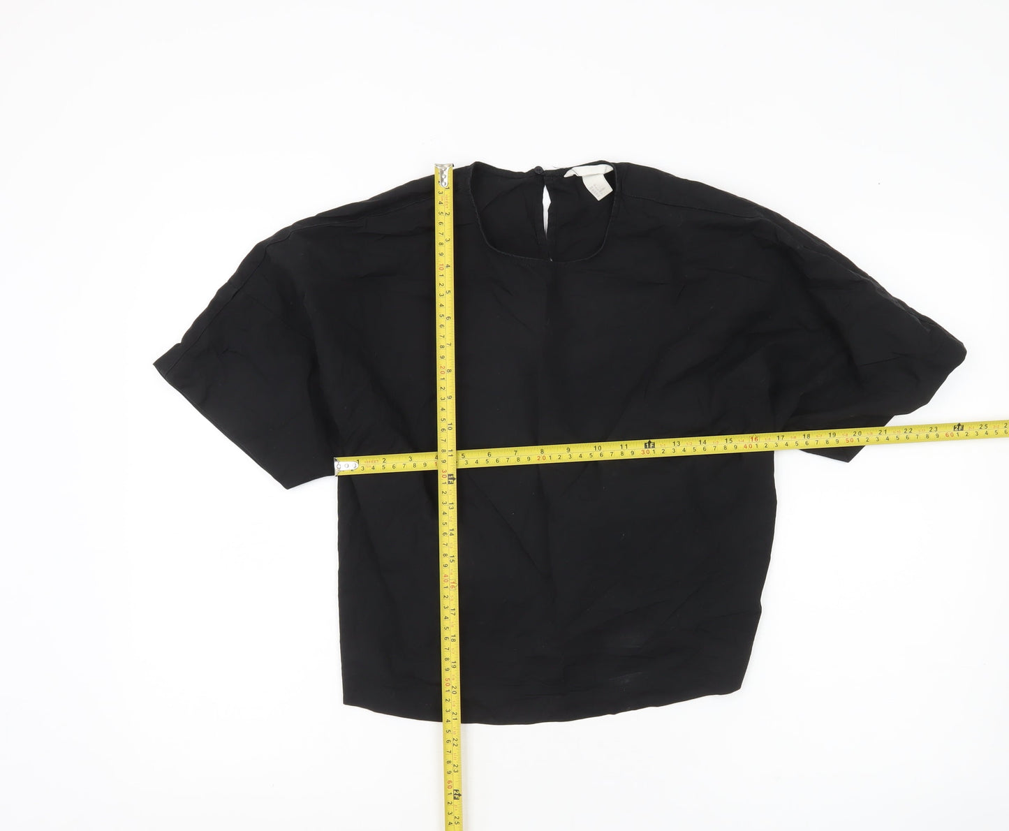 Womens UK Size 10 H&M Black Basic Blouse
