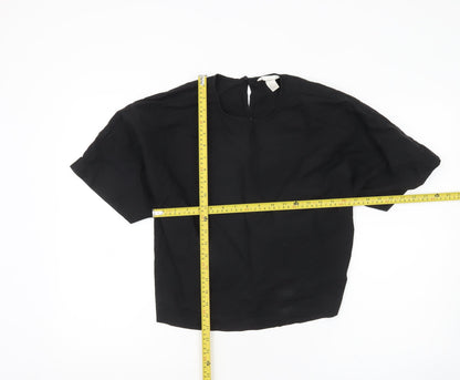 Womens UK Size 10 H&M Black Basic Blouse