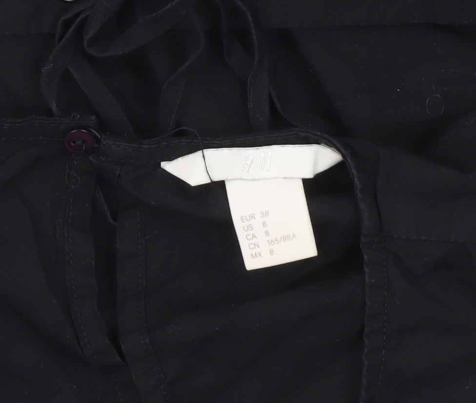 Womens UK Size 10 H&M Black Basic Blouse