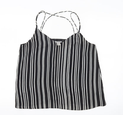 H&M Womens Black Striped Camisole Tank Top Size 12