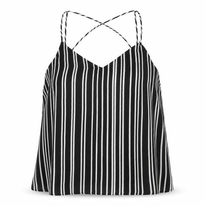 H&M Womens Black Striped Camisole Tank Top Size 12