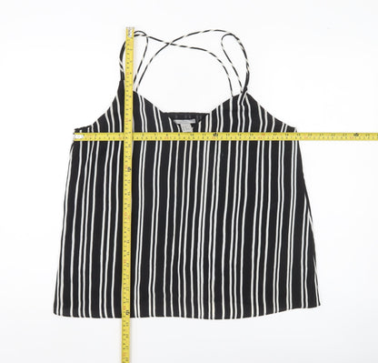 H&M Womens Black Striped Camisole Tank Top Size 12