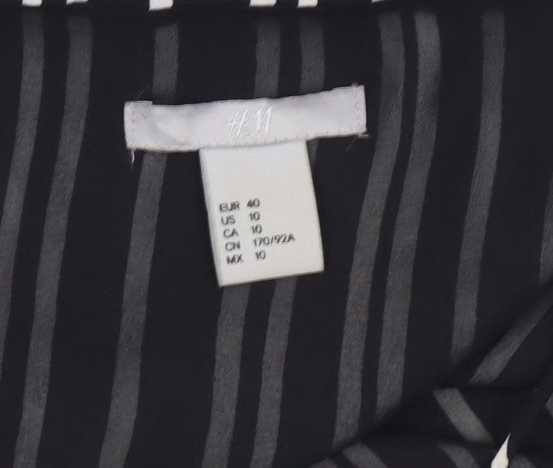 H&M Womens Black Striped Camisole Tank Top Size 12