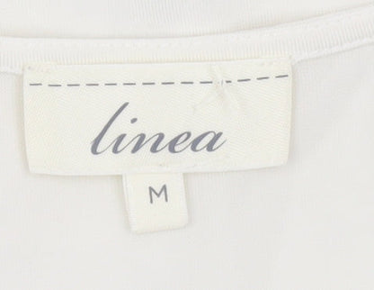 Linea Women’s Ivory Lace Cowl Neck Sleeveless Blouse M