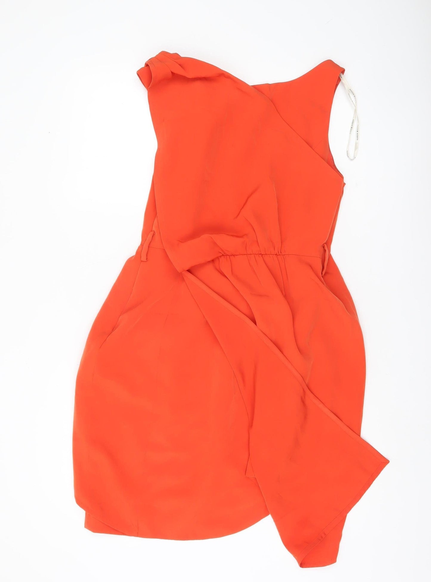 Karen Millen Women’s Orange Sleeveless Wrap Dress Size 10