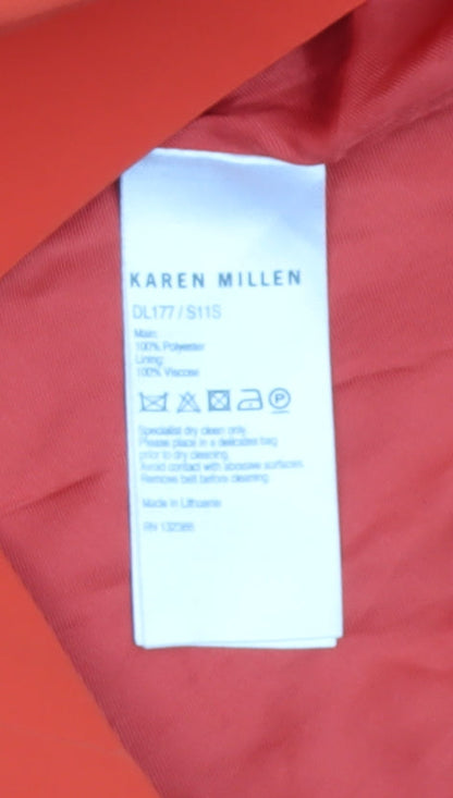 Karen Millen Women’s Orange Sleeveless Wrap Dress Size 10