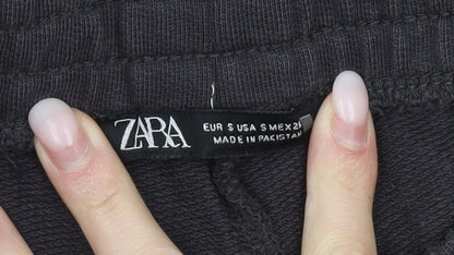 Womens UK Size S Zara Relaxed Fit CasualTravel Black Trousers