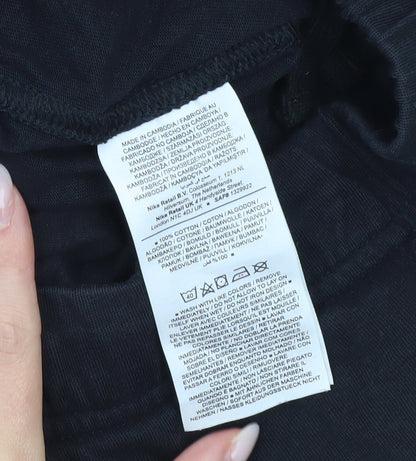 Nike Mens Black L Jogger Sweatpants Cotton Tapered Fit