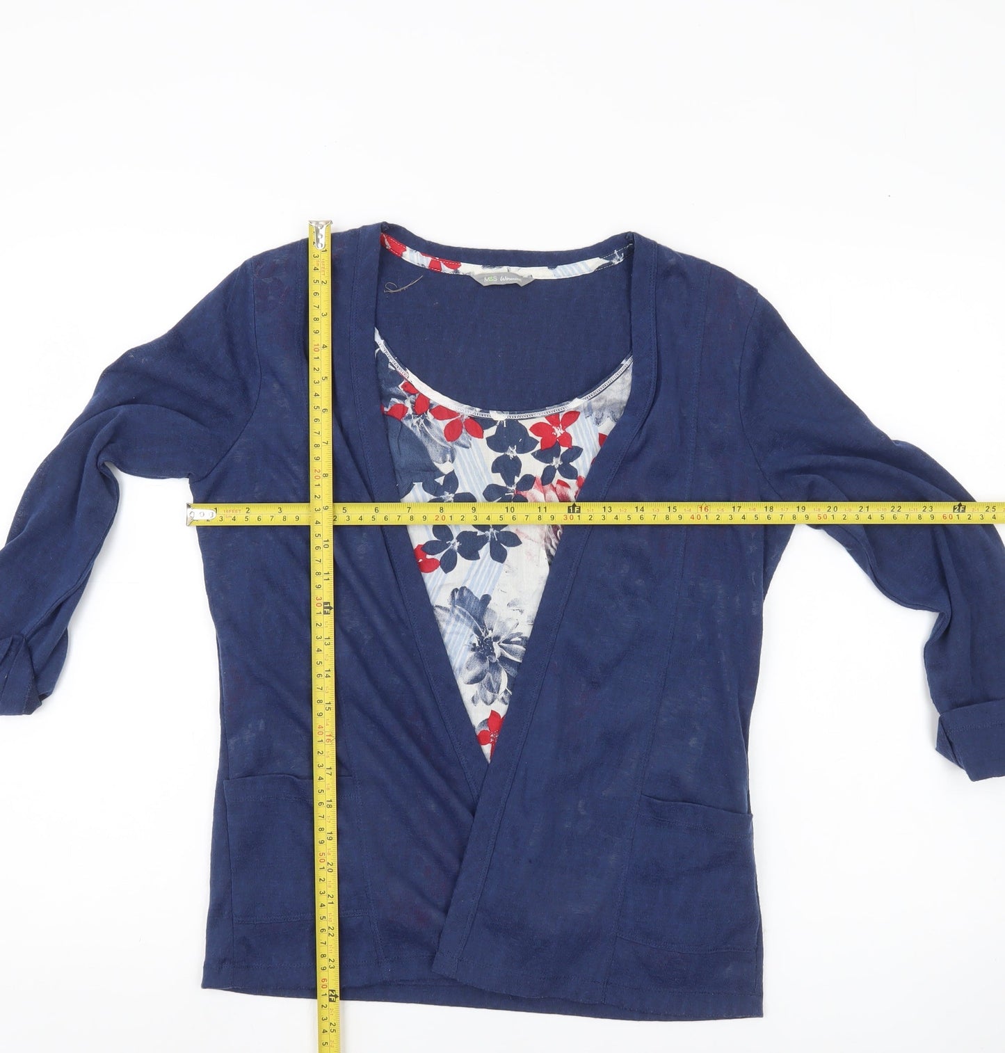 Womens UK Size 10 Marks and Spencer Blue Tunic Blouse