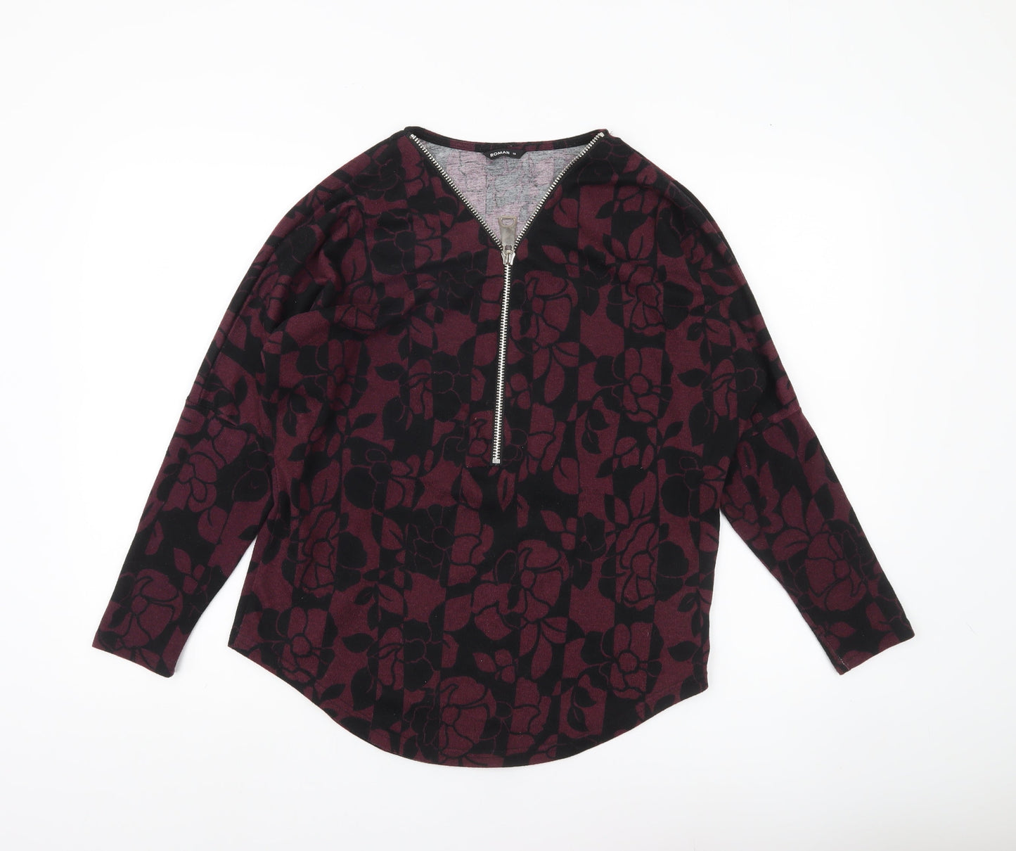 Womens UK Size 10 Roman Purple Full Zip Jumper
