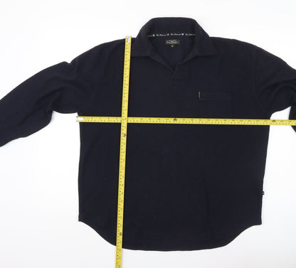 Ben Sherman Men’s Blue Collared Pullover Knit Jumper Size M