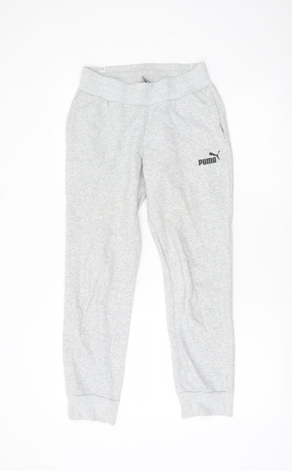 Puma Womens Grey Jogger Sweatpants Size 8 Cotton Blend