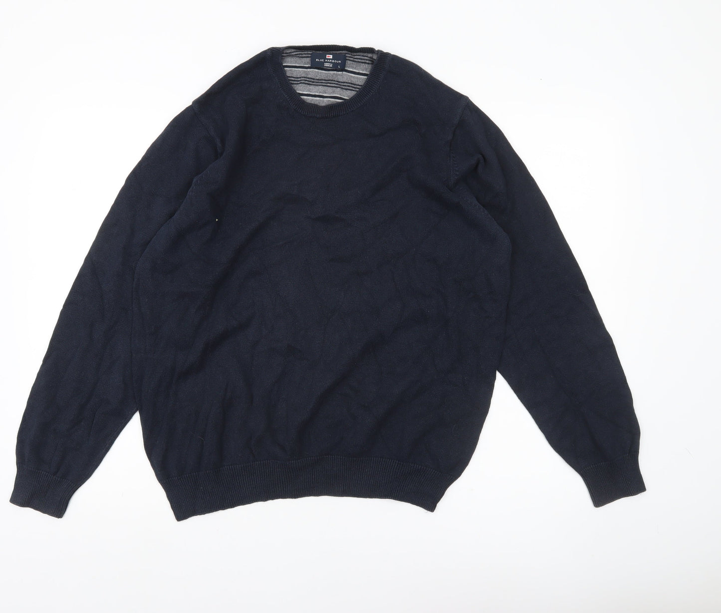 Marks and Spencer Men’s Blue Cotton Crew Neck Pullover Jumper L