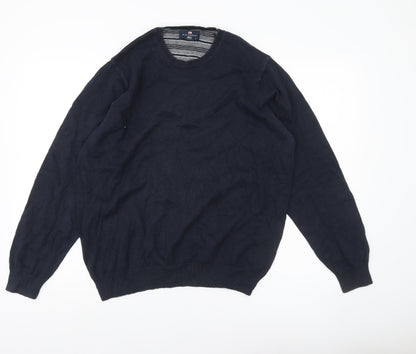 Marks and Spencer Men’s Blue Cotton Crew Neck Pullover Jumper L