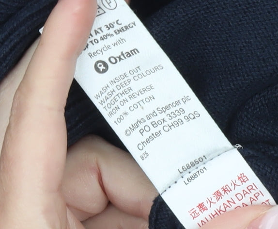 Marks and Spencer Men’s Blue Cotton Crew Neck Pullover Jumper L