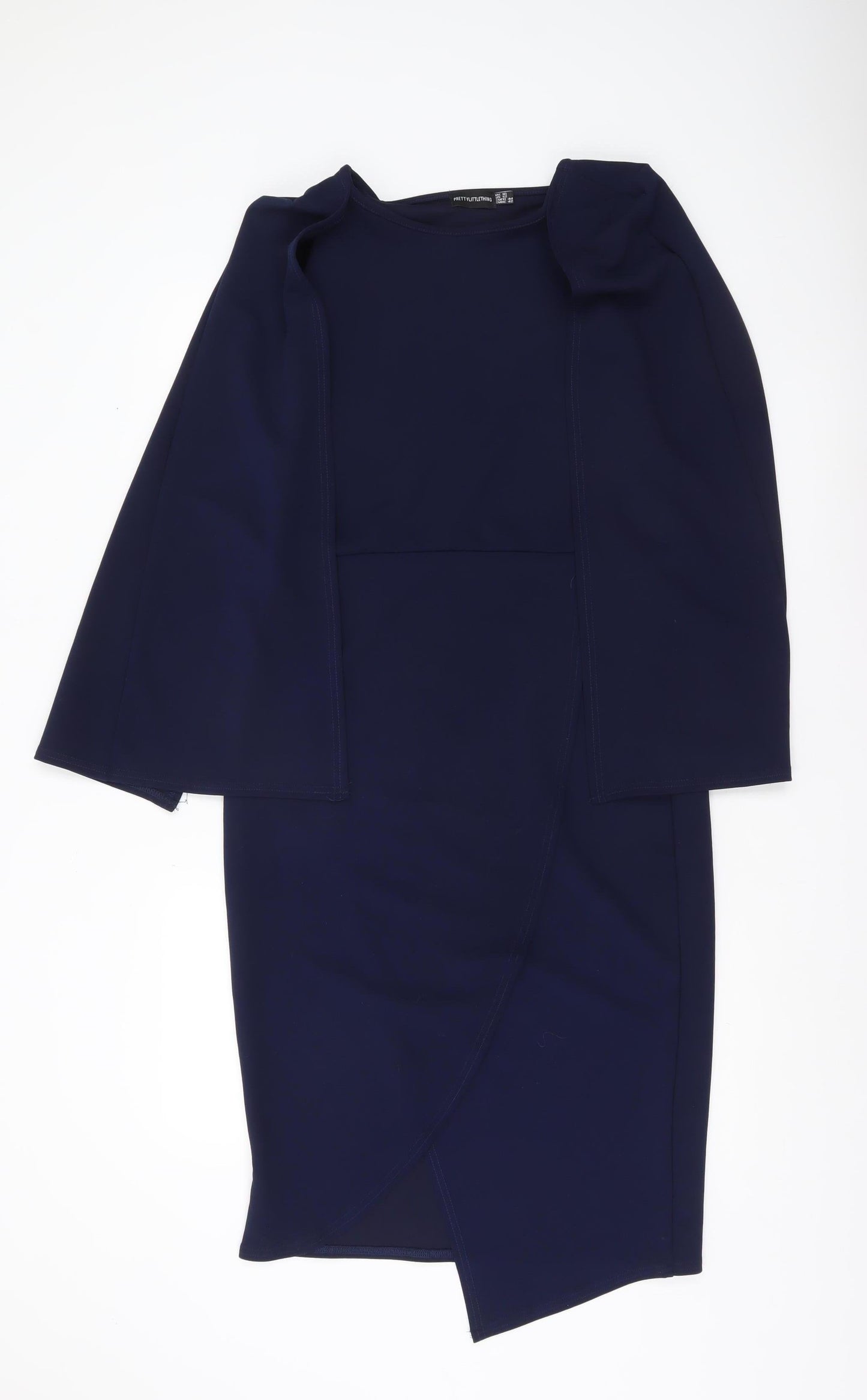 PrettyLittleThing Women’s Blue Size 16 Bodycon Cape Sleeve Dress