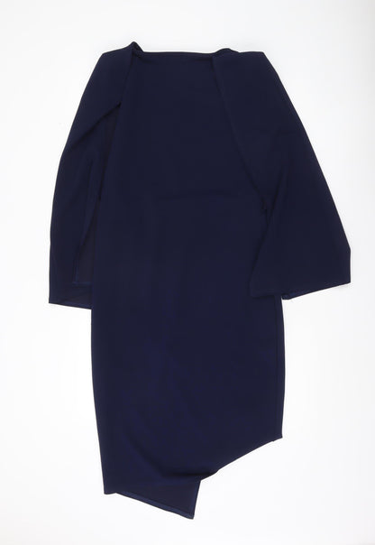 PrettyLittleThing Women’s Blue Size 16 Bodycon Cape Sleeve Dress