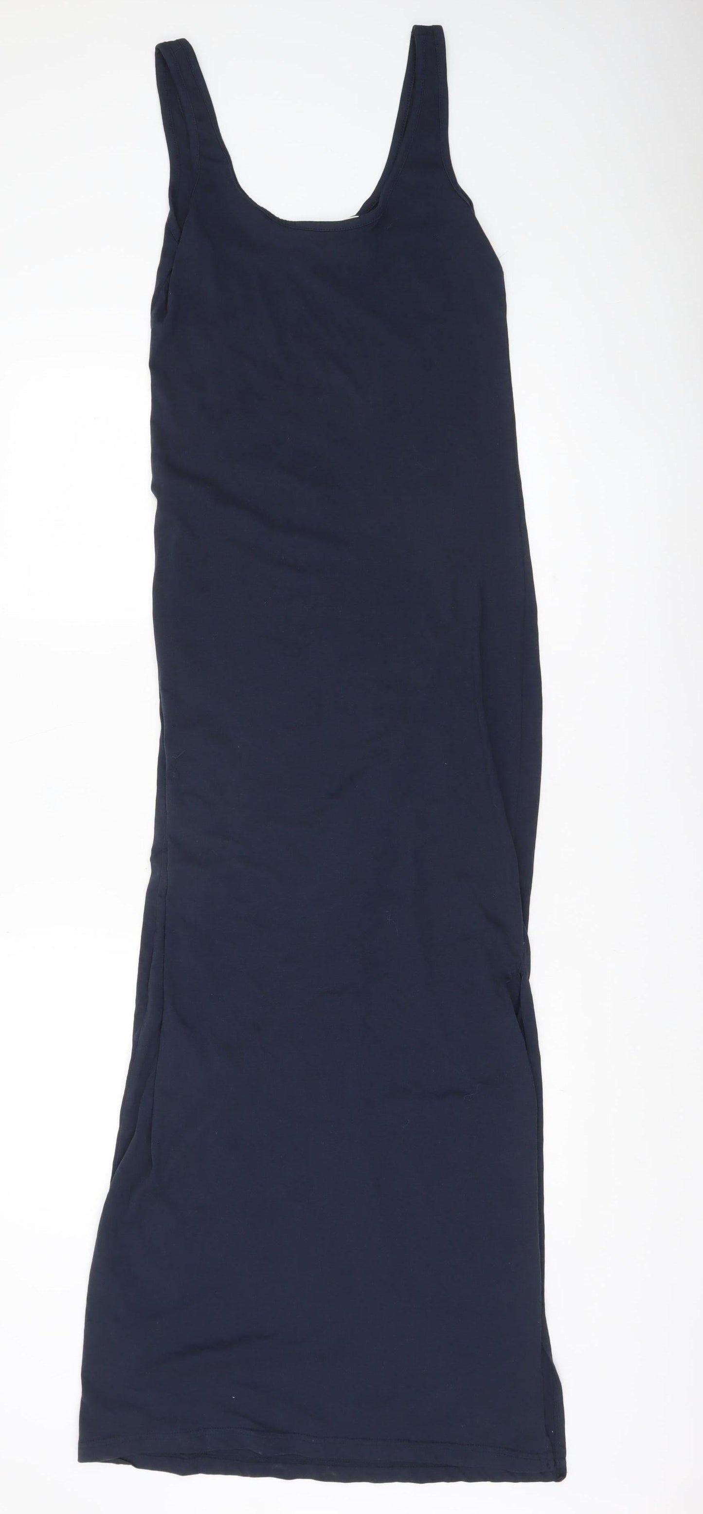 Brave Soul Women’s Blue Tank Midi Dress Sleeveless Scoop Neck S