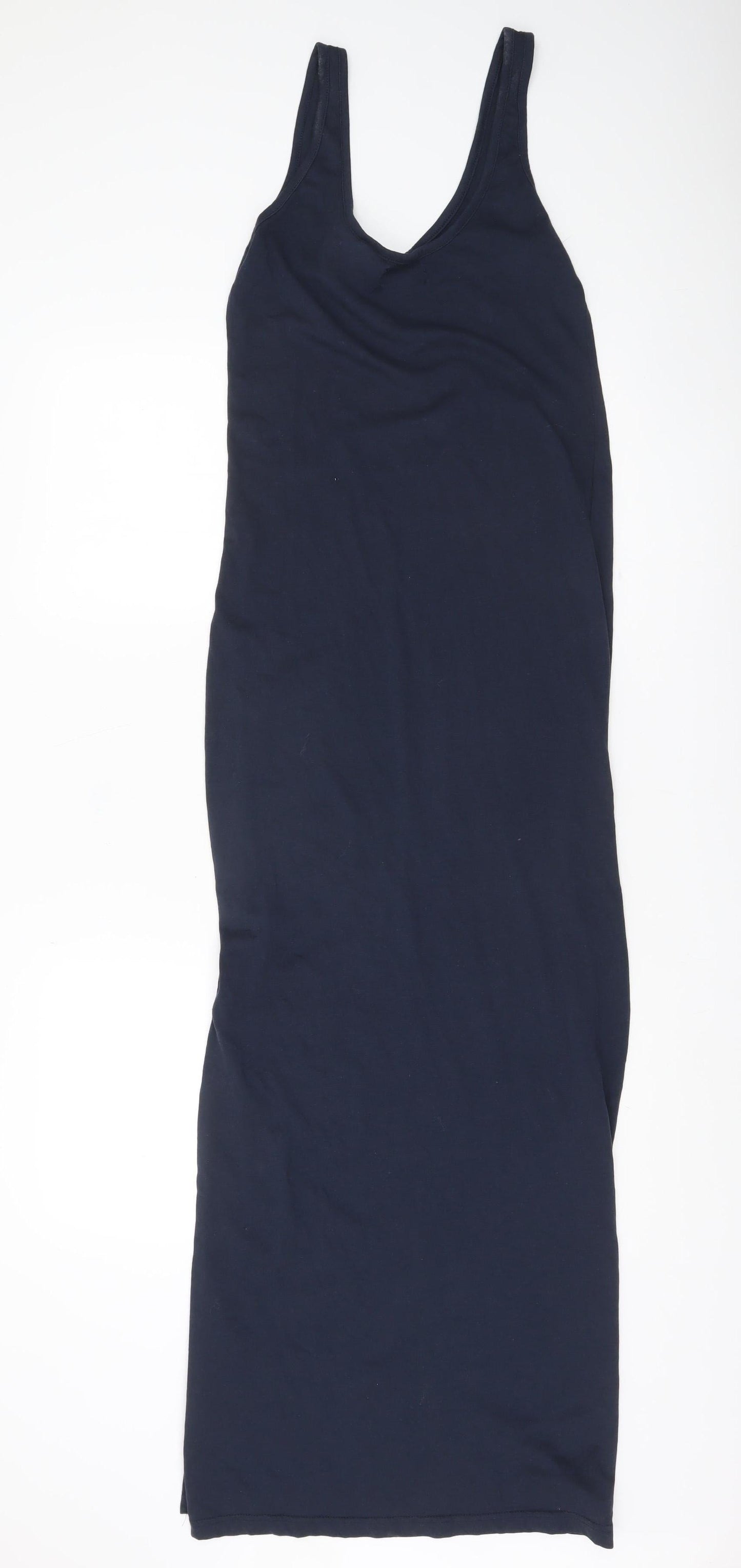 Brave Soul Women’s Blue Tank Midi Dress Sleeveless Scoop Neck S