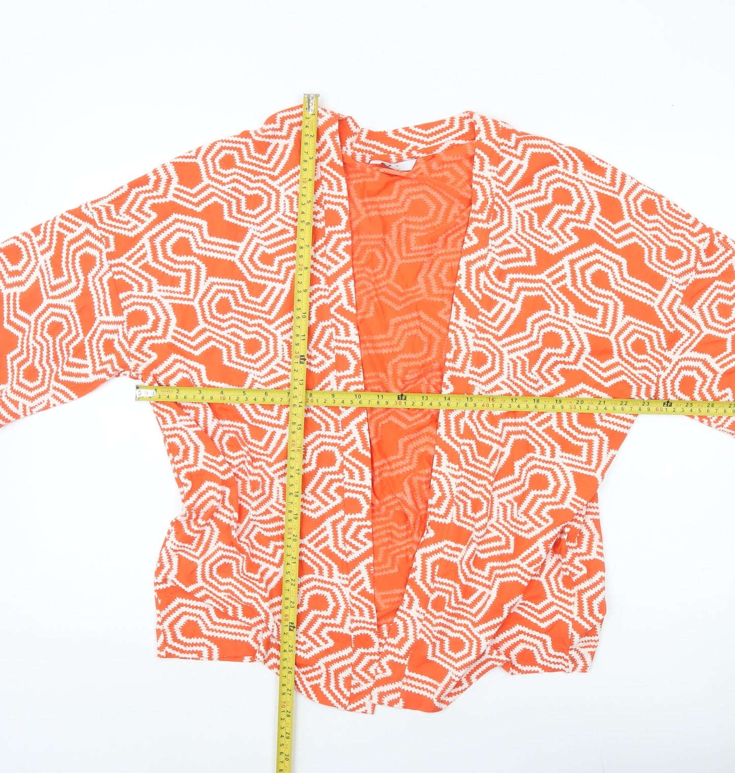 Next Women Orange Geometric Cover Up Size 14 Viscose Blend