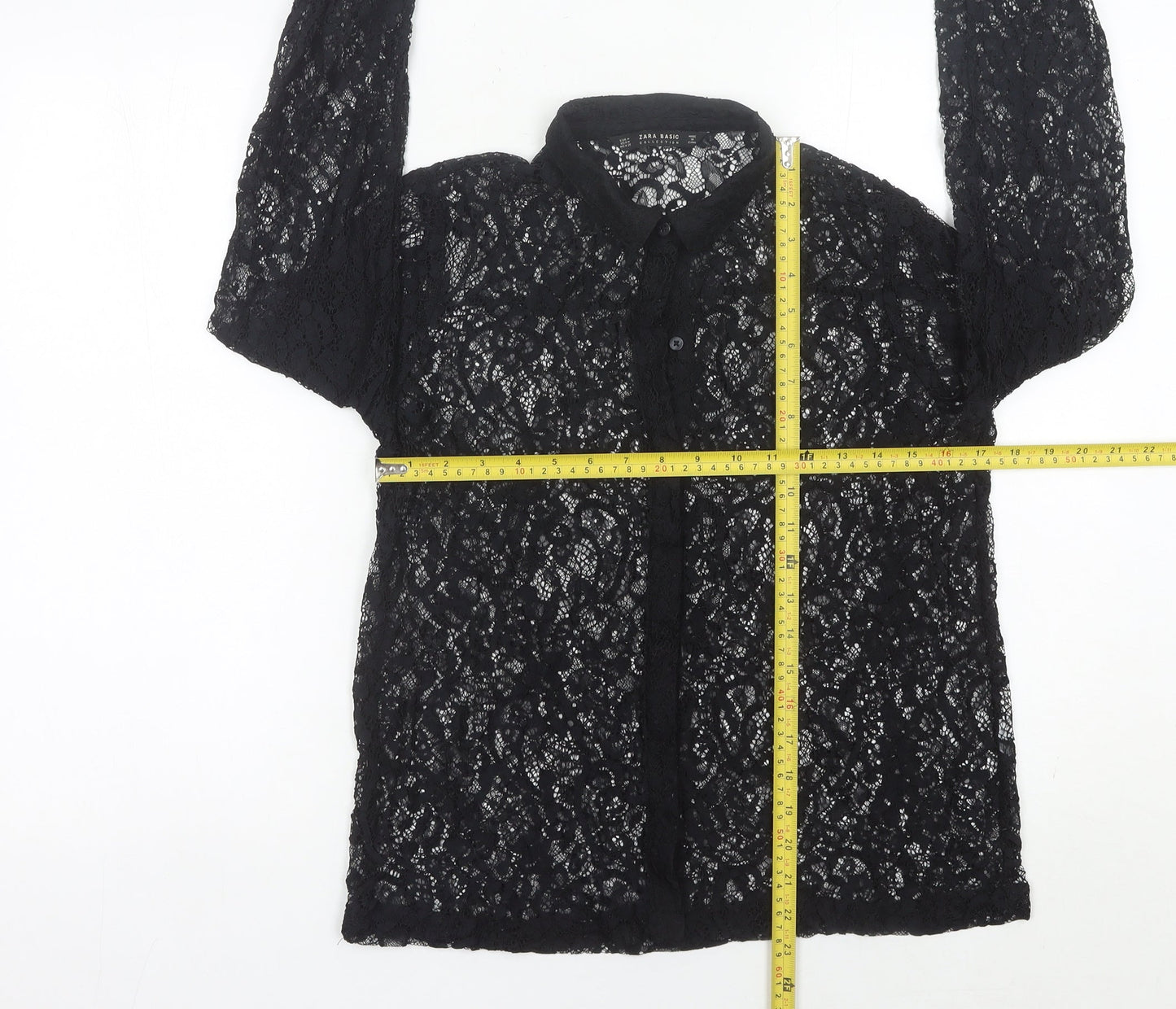 Womens UK Size 12 Zara Black Basic Blouse
