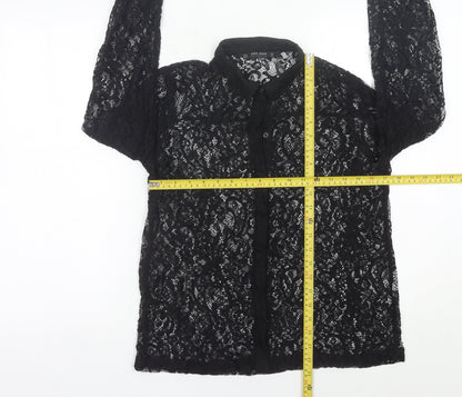 Womens UK Size 12 Zara Black Basic Blouse
