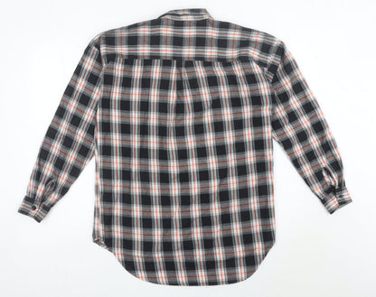 Next Womens Black Plaid Flannel Button-Up Shirt Size 10