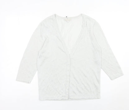 Womens UK Size 14 Lakeland Silver Cardigan Jumper