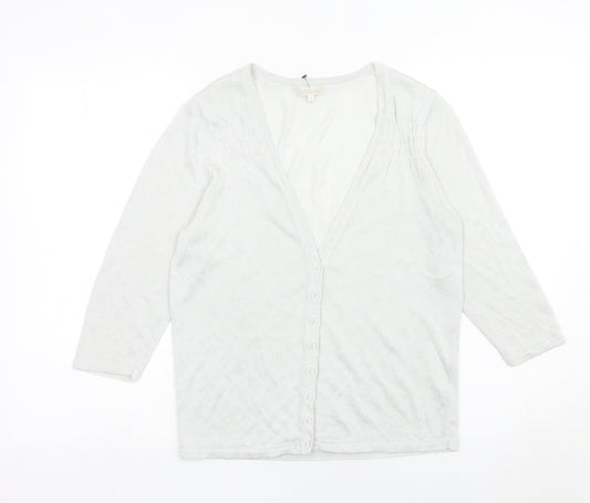 Womens UK Size 14 Lakeland Silver Cardigan Jumper