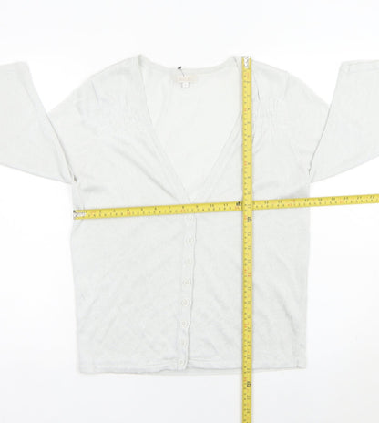 Womens UK Size 14 Lakeland Silver Cardigan Jumper