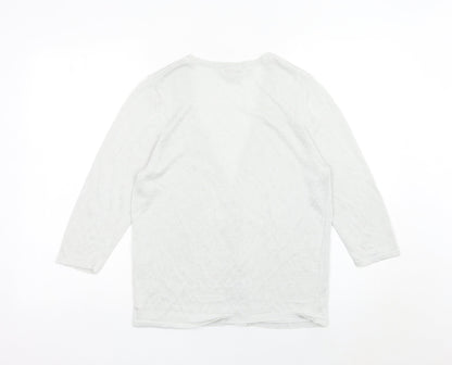 Womens UK Size 14 Lakeland Silver Cardigan Jumper