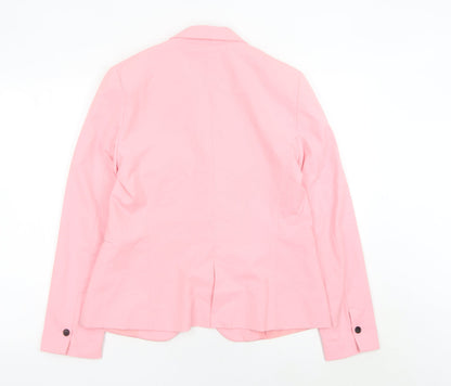 Zara Women Pink Slim Fit Single Breasted Blazer Jacket Size M